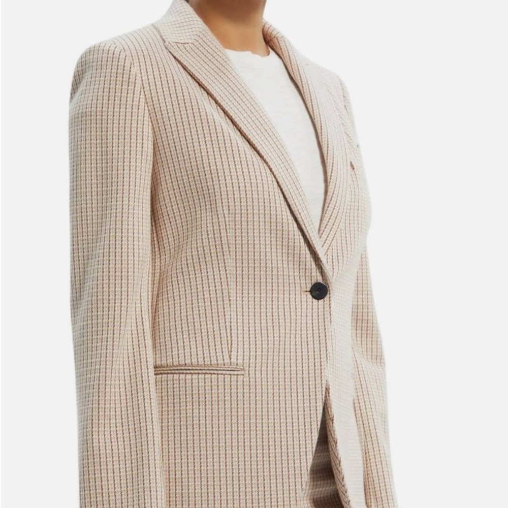 Theory Staple Blazer in Stanton Knit Blush